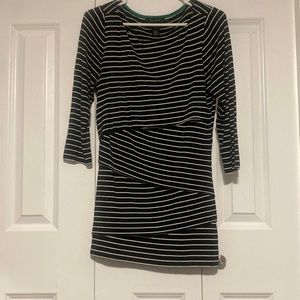 White House Black Market black and white striped dress